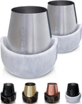 White Marble Wine Chiller for Stemless Glasses - Freezable Set