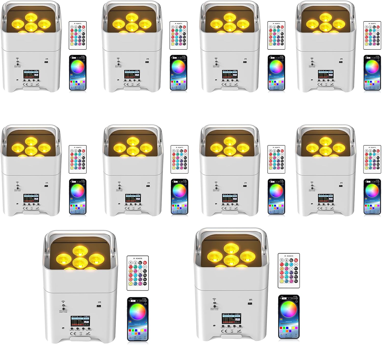 9600mAh Wireless Uplights for Stunning Stage Lighting Effects