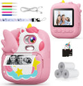 Kids Camera Instant Print 12MP & 1080P for Toddlers - Easy One-Click