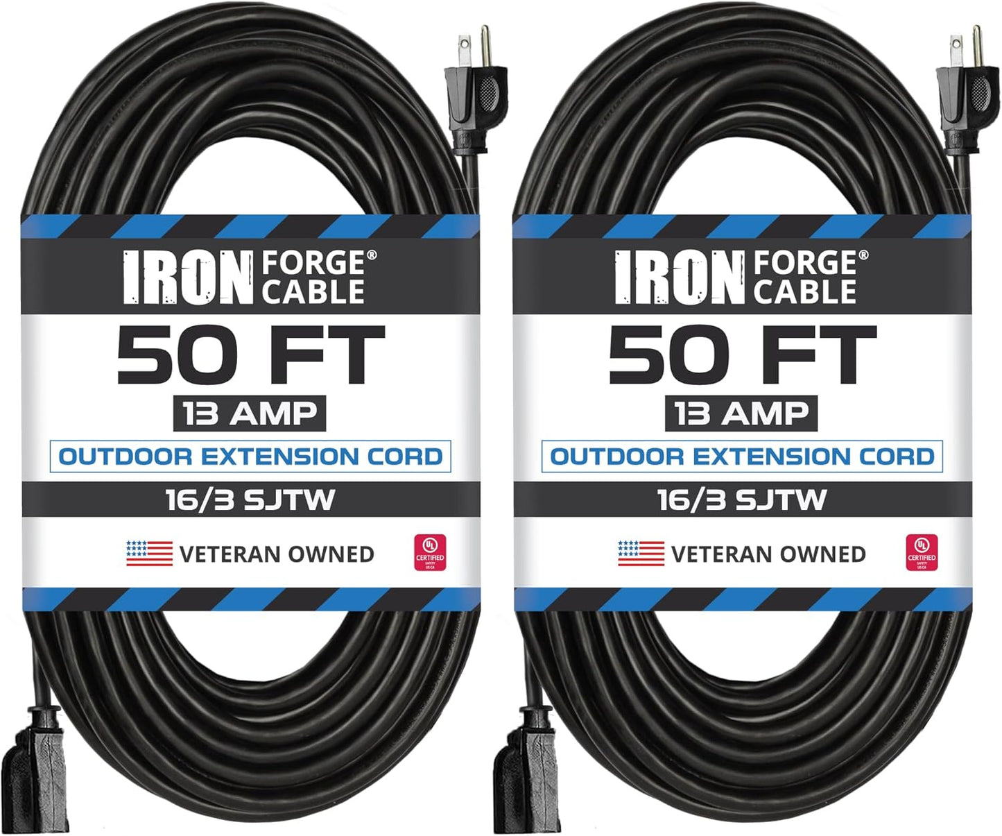 Iron Forge Cable 50 Ft Black Extension Cord for Outdoor Use