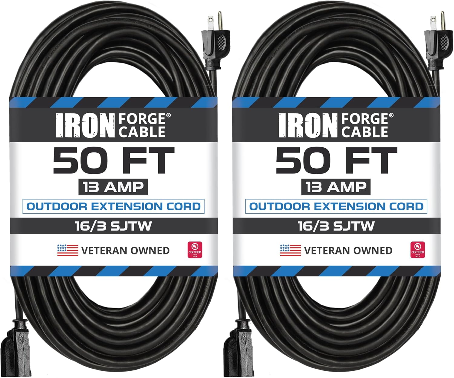 Iron Forge Cable 50 Ft Black Extension Cord for Outdoor Use