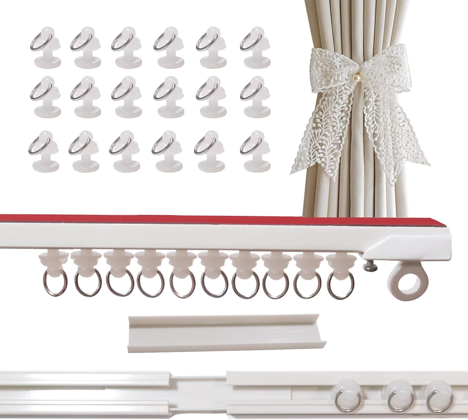 Easy Install Self-Adhesive Curtain Track - 16 FT