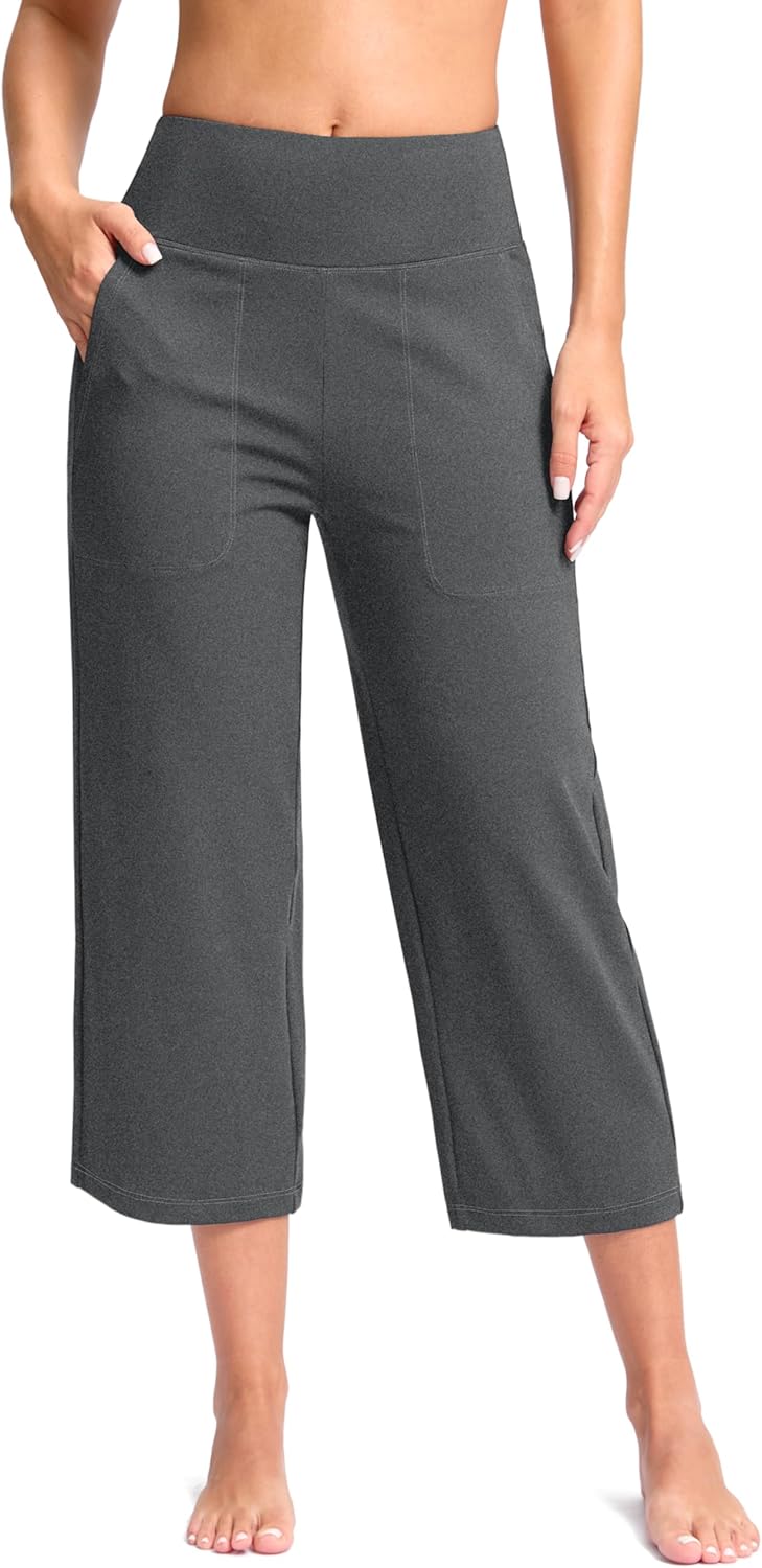 Women's Capri Pants with Pockets for Yoga and Casual Wear