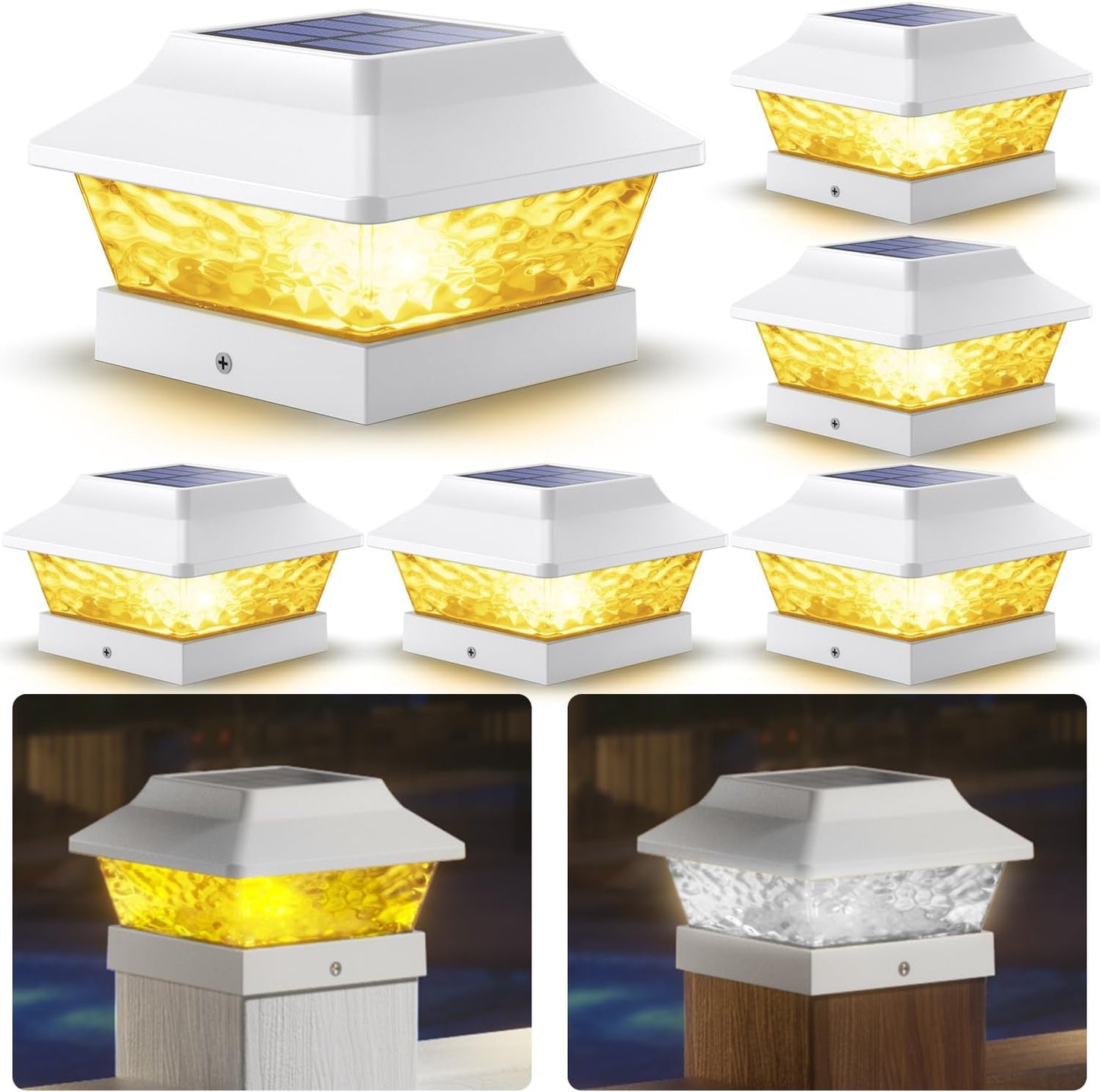 SIEDiNLAR 4x4 Solar Post Cap Lights for Outdoor Decor