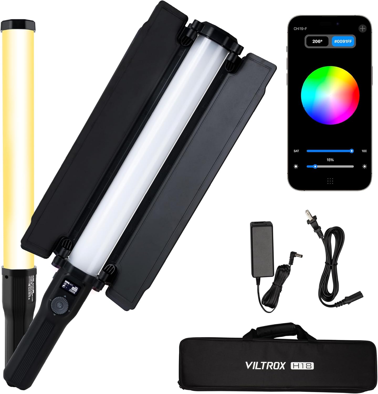 VILTROX RGB LED Light Stick: Versatile 22 Inch Handheld Wand