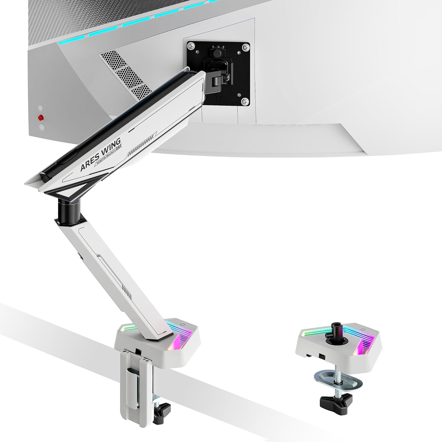 ARES WING RGB Single Monitor Arm for 17-45 in Monitors