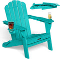 Folding Adirondack Chair with 2 Cup Holders - Pre-Assembled Comfort