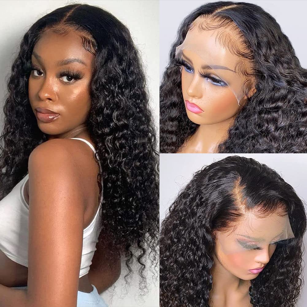 Pizazz 220% Density Deep Wave Human Hair Wigs for Women