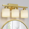 PARTPHONER Classic Vanity Lights, Modern 3-Light - Textured White