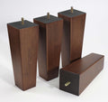 Solid Wooden Furniture Legs 10 in Mid Century Brown - Set of 4