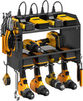 Modular Power Tool Organizer Wall Mount with Charging Station - 2 Pack