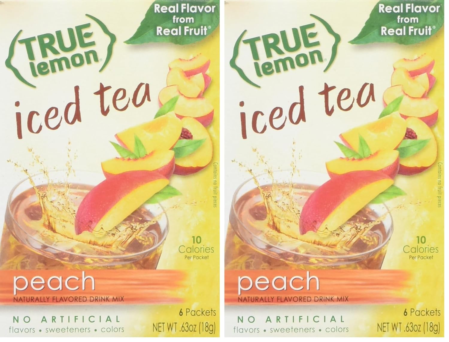 Peach Iced Tea Mix by True Lemon - Refreshing Instant Drink Packets