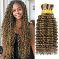 Ombre Braiding Hair 6 Bundles 150g 20in Deep Wave - Boho Braids