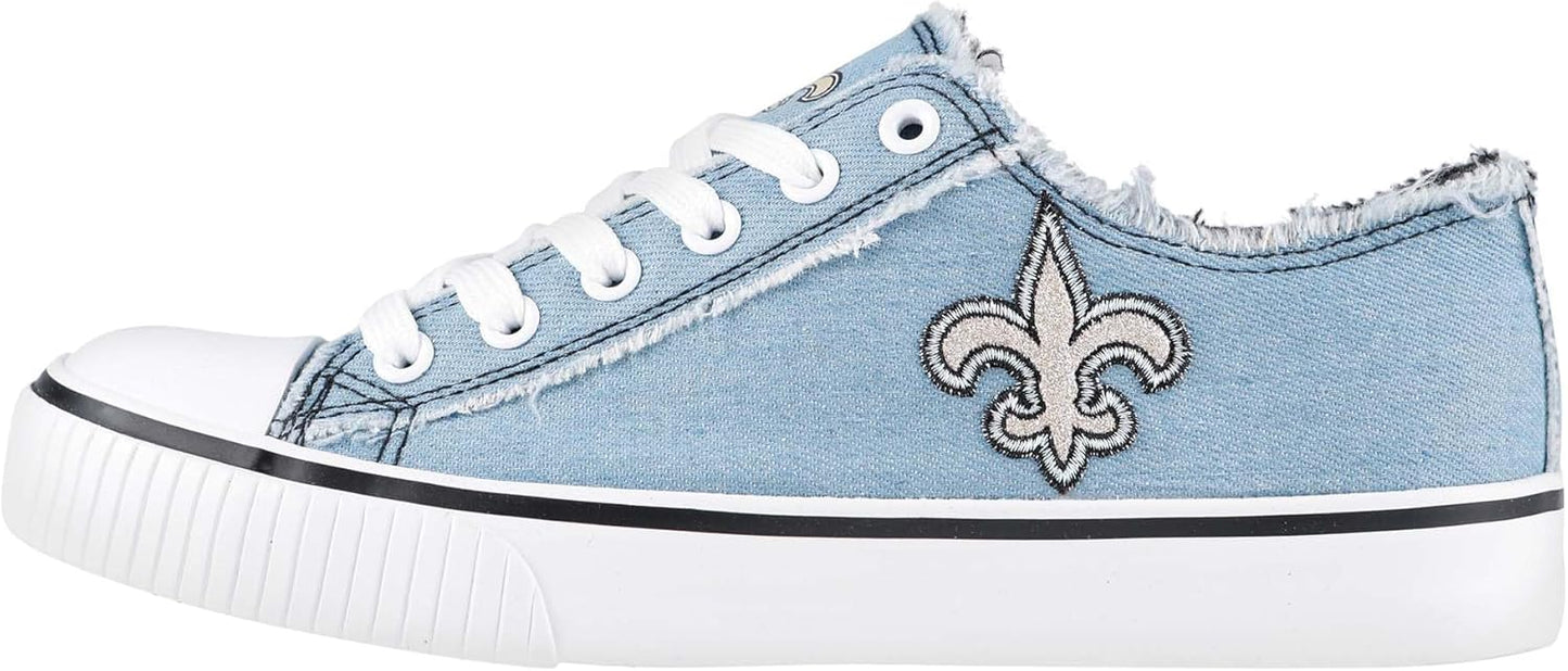 FOCO Women's NFL Denim Team Logo Low Top Canvas Sneakers