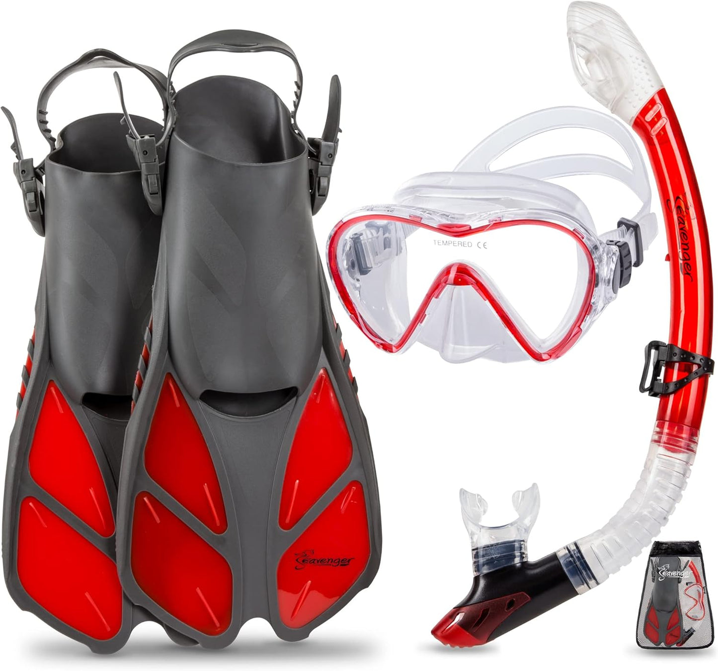 Seavenger Aviator Snorkeling Set for All Ages with Gear Bag