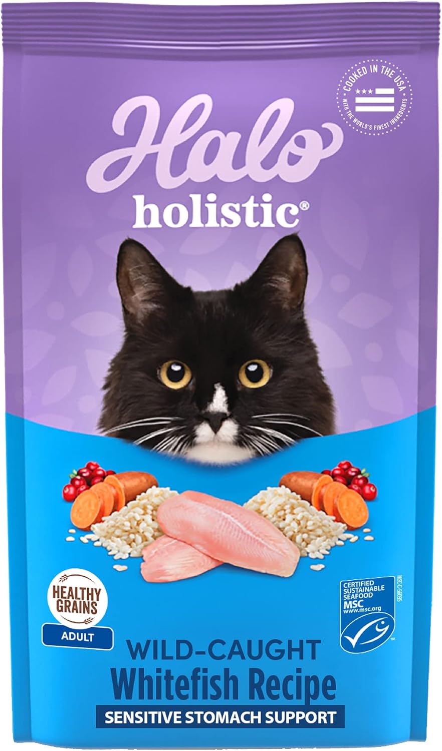 Halo Holistic Cat Food with Wild Caught Salmon for Sensitive Stomach