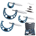 Outside Micrometer Set 0-4 in, 4 Pc Machinist Micrometer Set