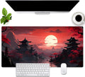 Japanese Desk Mat Extended Large Mouse Pad 31.5 x 15.7 in - Red Full