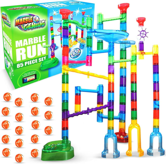 Marble Genius Marble Run Set - 85 Piece Maze Track for All Ages