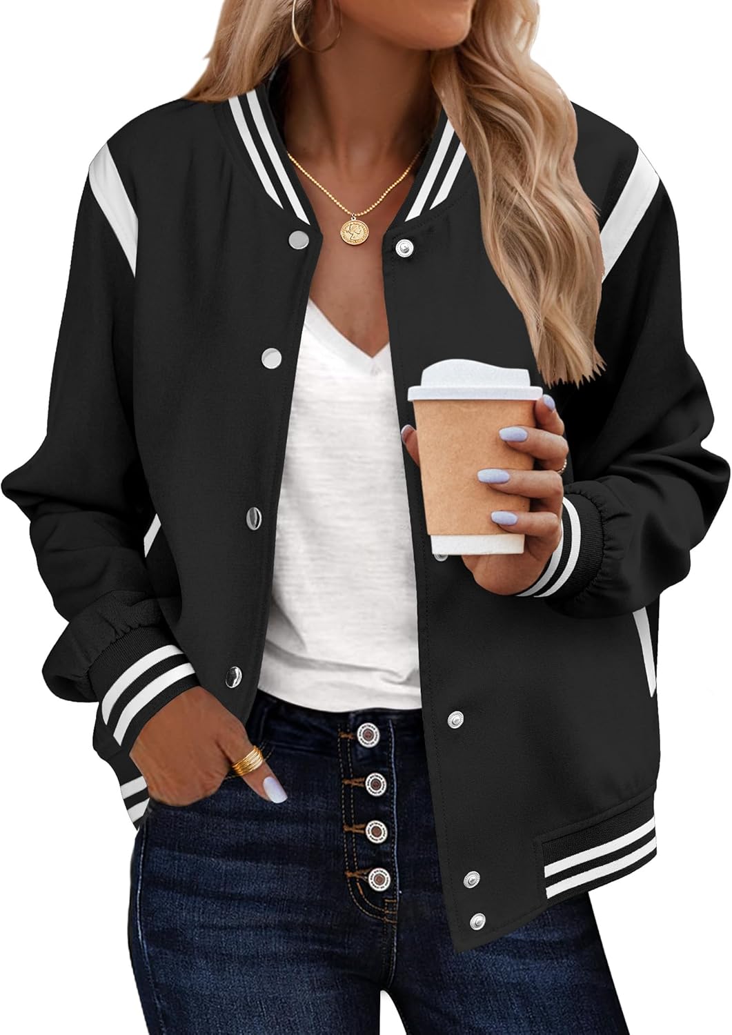 Lightweight Bomber Jacket for Women - Casual Fall Fashion 2025