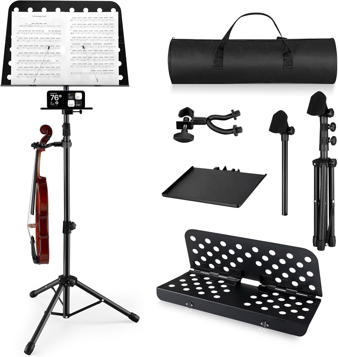 Vangoa Portable Music Stand with Violin Hanger