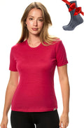 Merino Wool T Shirt Women - Lightweight 100% Merino Base Layer Jewelry