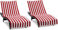 Stylish California Chaise Lounge Covers - Pack of 2 Red