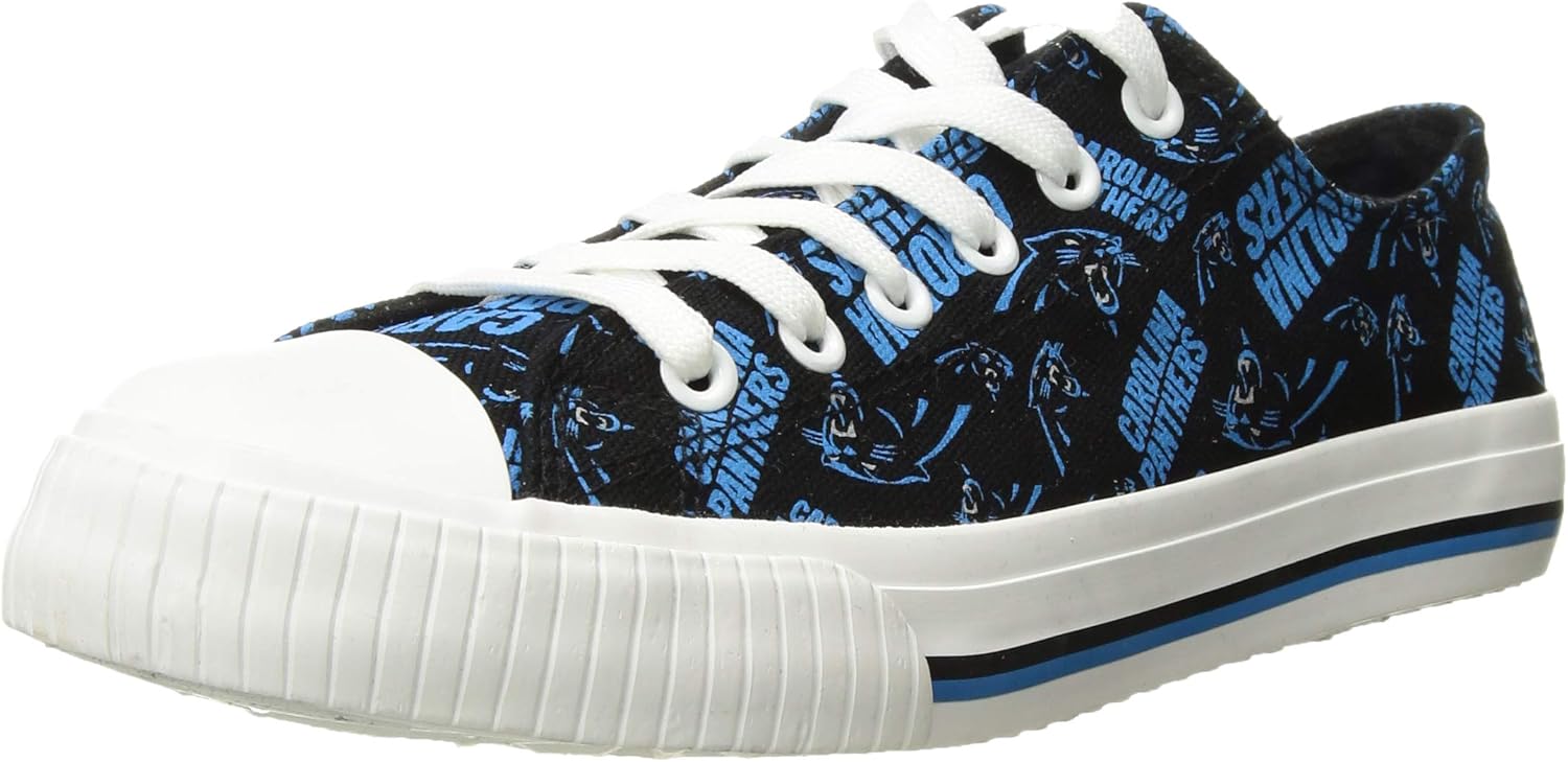 FOCO Women's NFL Team Logo Glitter Low Top Canvas Sneakers