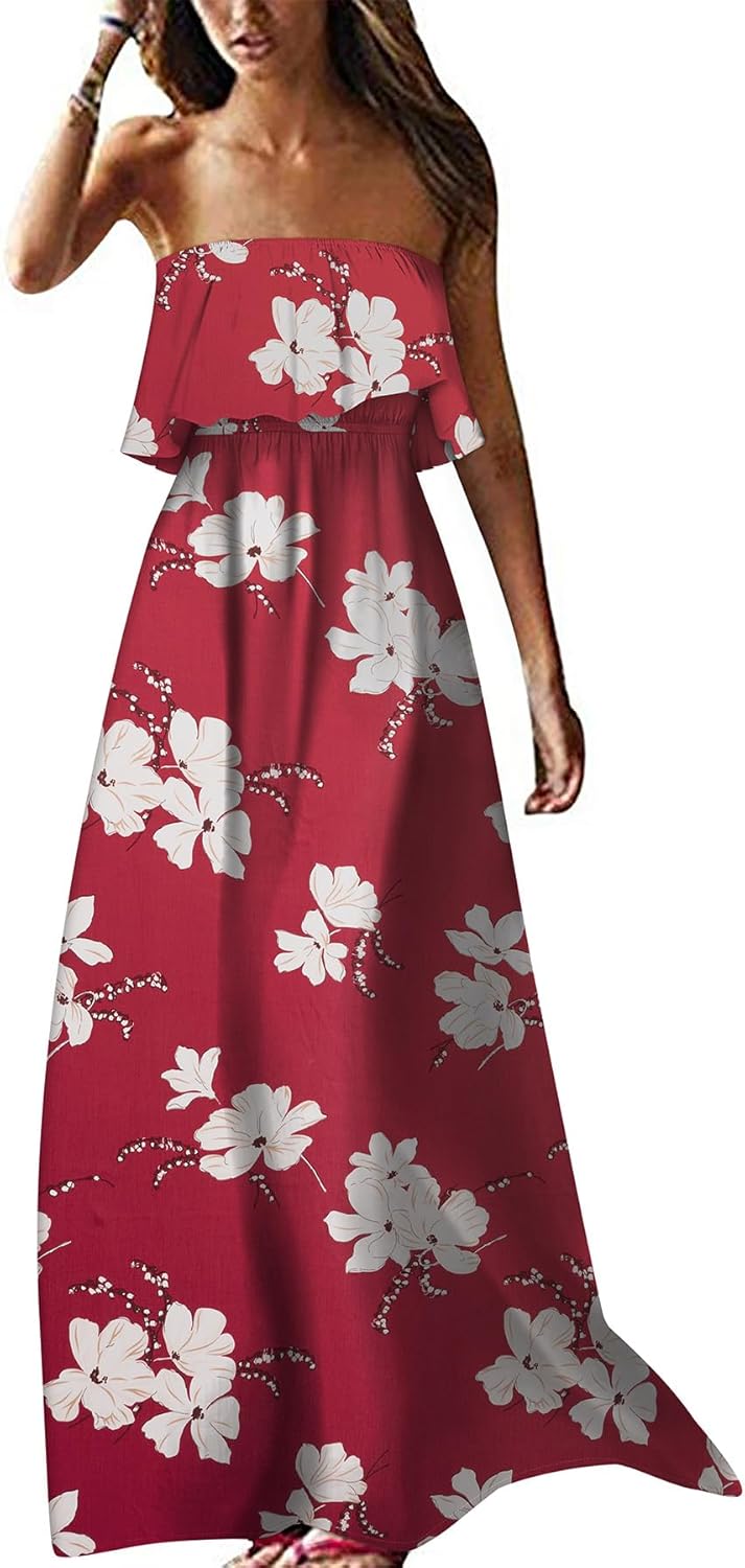 ZMPSIISA Women's Summer Off The Shoulder Maxi Dress Review