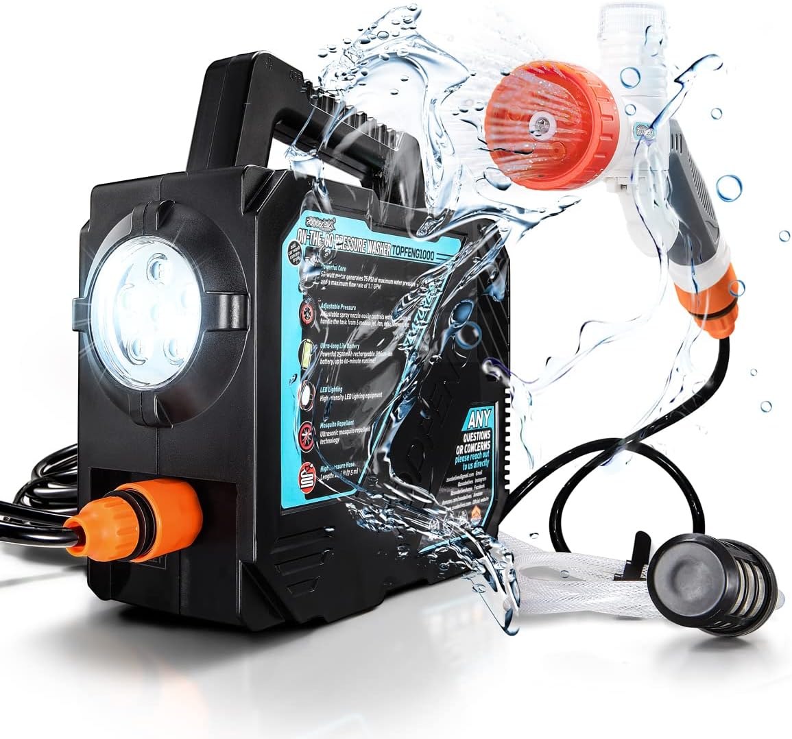 Portable High Pressure Camp Shower - Rechargeable!