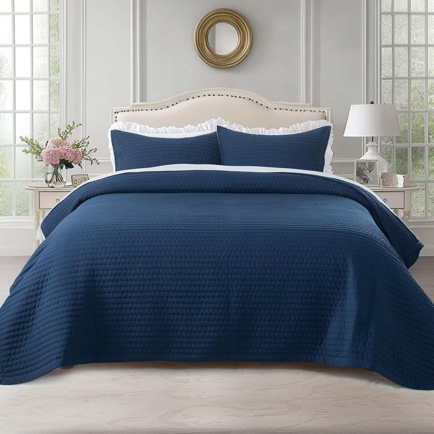 KASENTEX King XL Quilt Set: Soft Washed Lightweight Bedspread