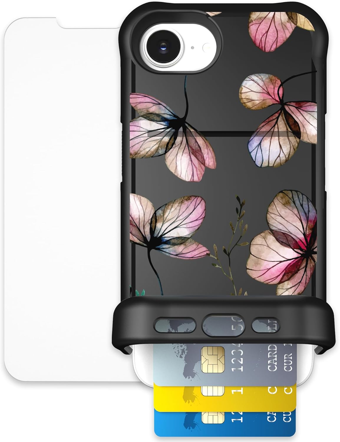 Scooch iPhone 16e Case with Card Holder and 10-Foot Drop Protection