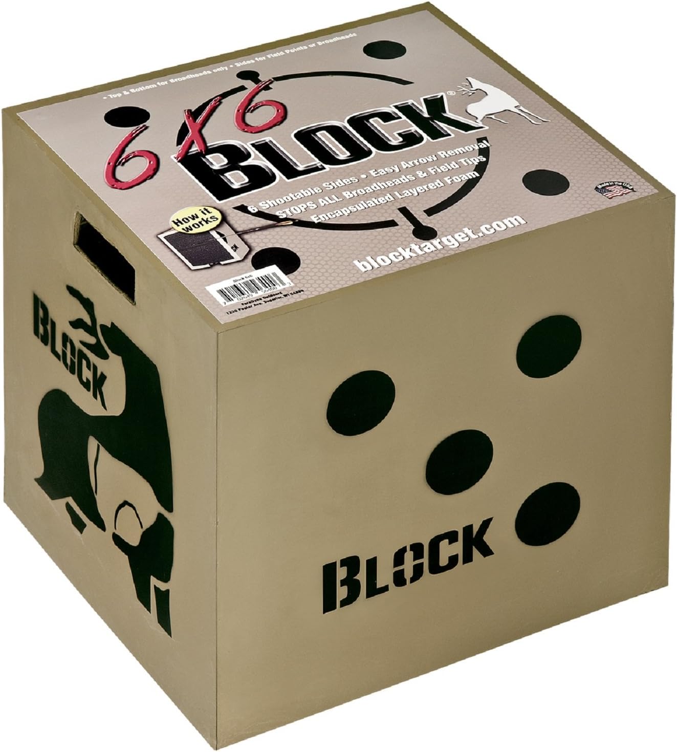 Block 6-Sided Arrow Archery Target with Polyfusion Technology