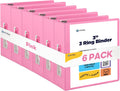 3 Slant D-Ring Binder 3 in Pink Clear View Cover - Durable Organizer