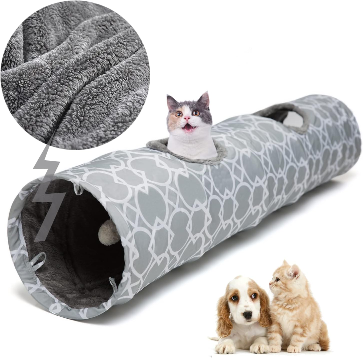 Interactive Plush Cat Tunnel - Fun & Comfy Playtime!