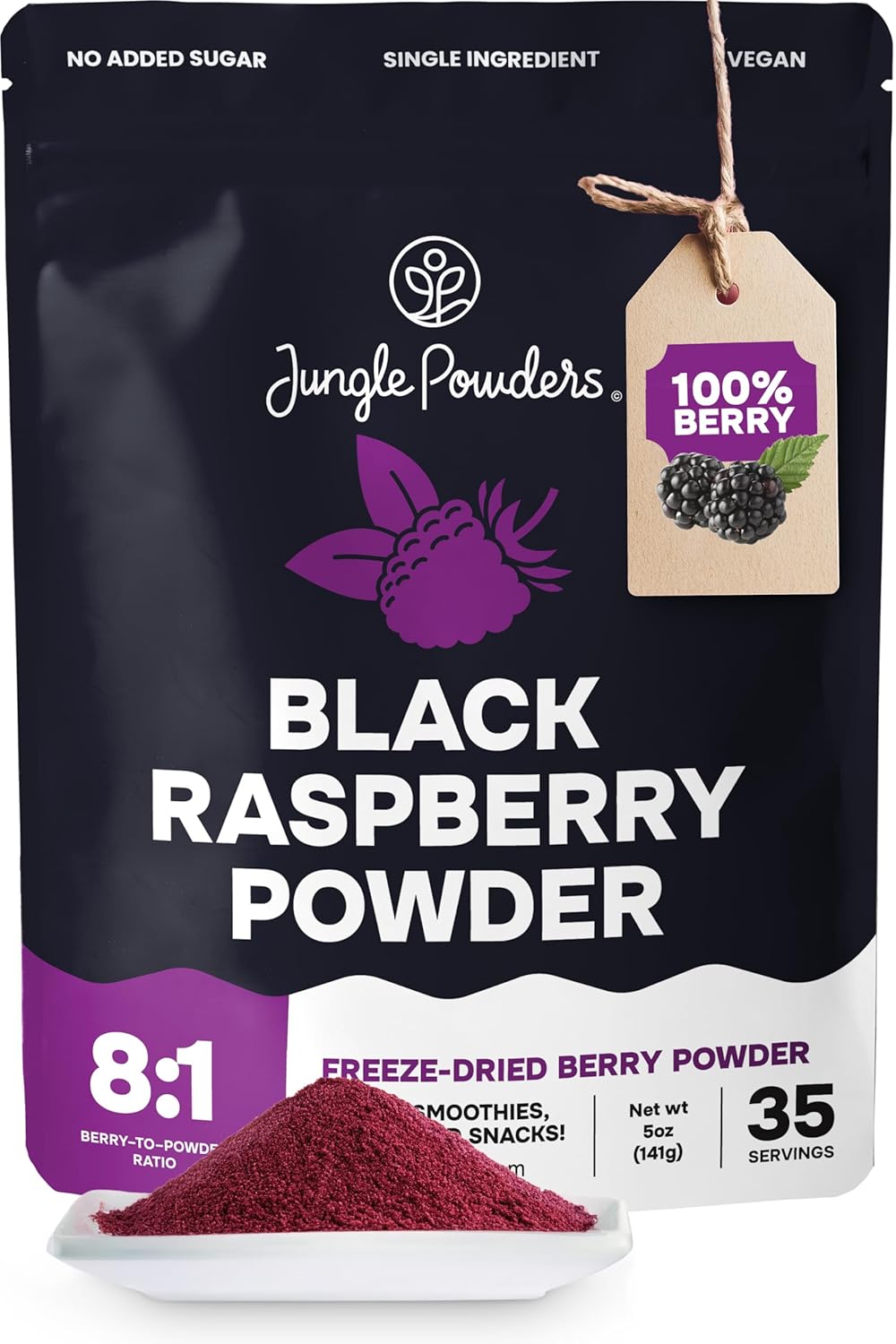 Black Raspberry Powder for Smoothies and Baking - 5 Ounce Bag