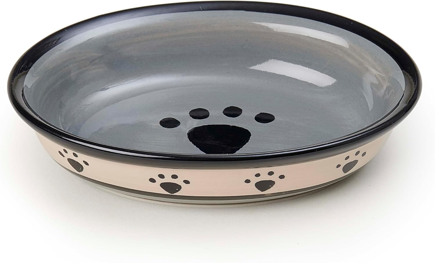 PetRageous Stoneware Cat Bowl - 1-Cup Capacity, Dishwasher & Microwave Safe