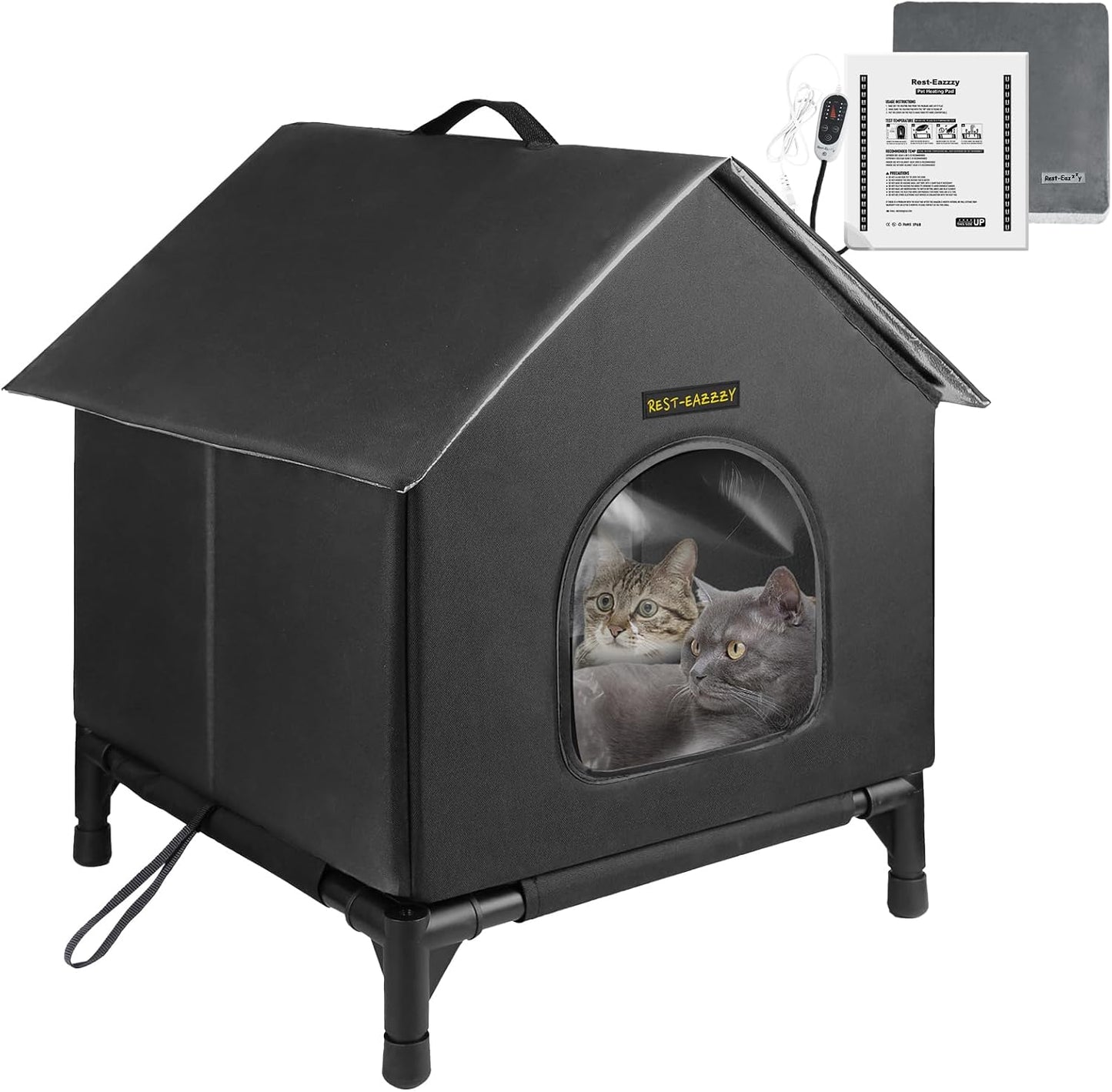 Rest-Eazzzy Heated Cat House for Indoor Cats - Cozy Shelter