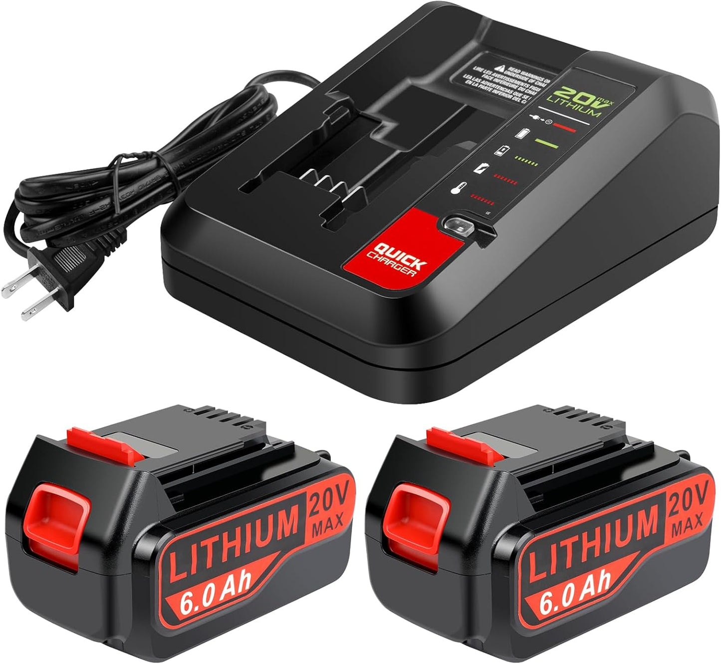 6.0Ah High-capacity Replacement Batteries for Black and Decker