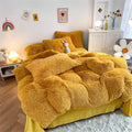chovy Faux Fur Plush Ginger Yellow Comforter Set Twin/Full - Ultra