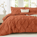 Sasttie Queen Comforter Set Pintuck Bedding - Year-Round Comfort