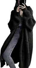 Womens Long Cardigan Sweaters Open Front Oversized Duster (Style RT9M)