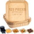 125 PCS Square Air Fryer Liners - Parchment Paper for Easy Clean-Up