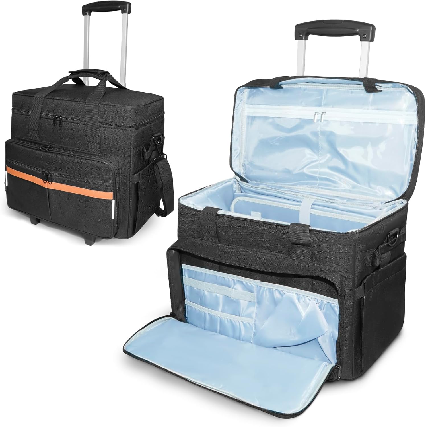 ORKELS Rolling Teacher Bag with Detachable Trolley for Easy Travel