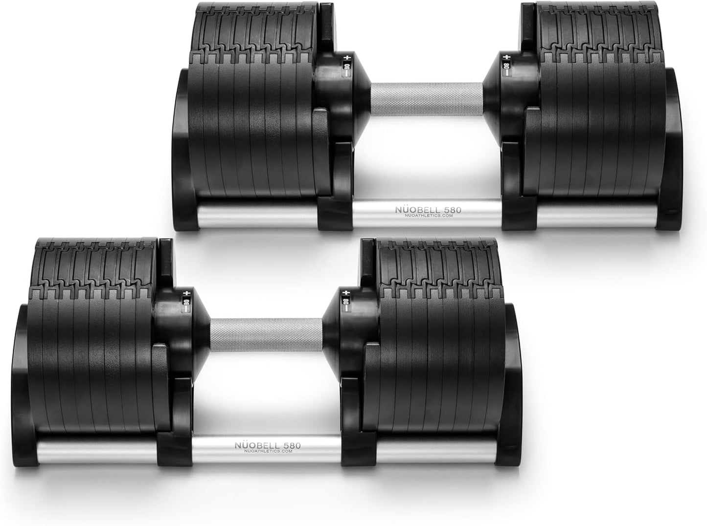 NUOBELL Adjustable Dumbbell Set for Home Workouts, 5-80 LB