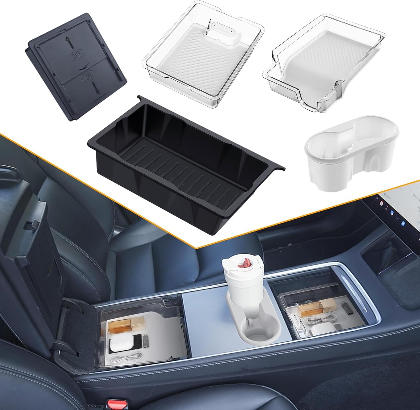 Center Console Organizer Tray for Tesla Model Y 2024-2020