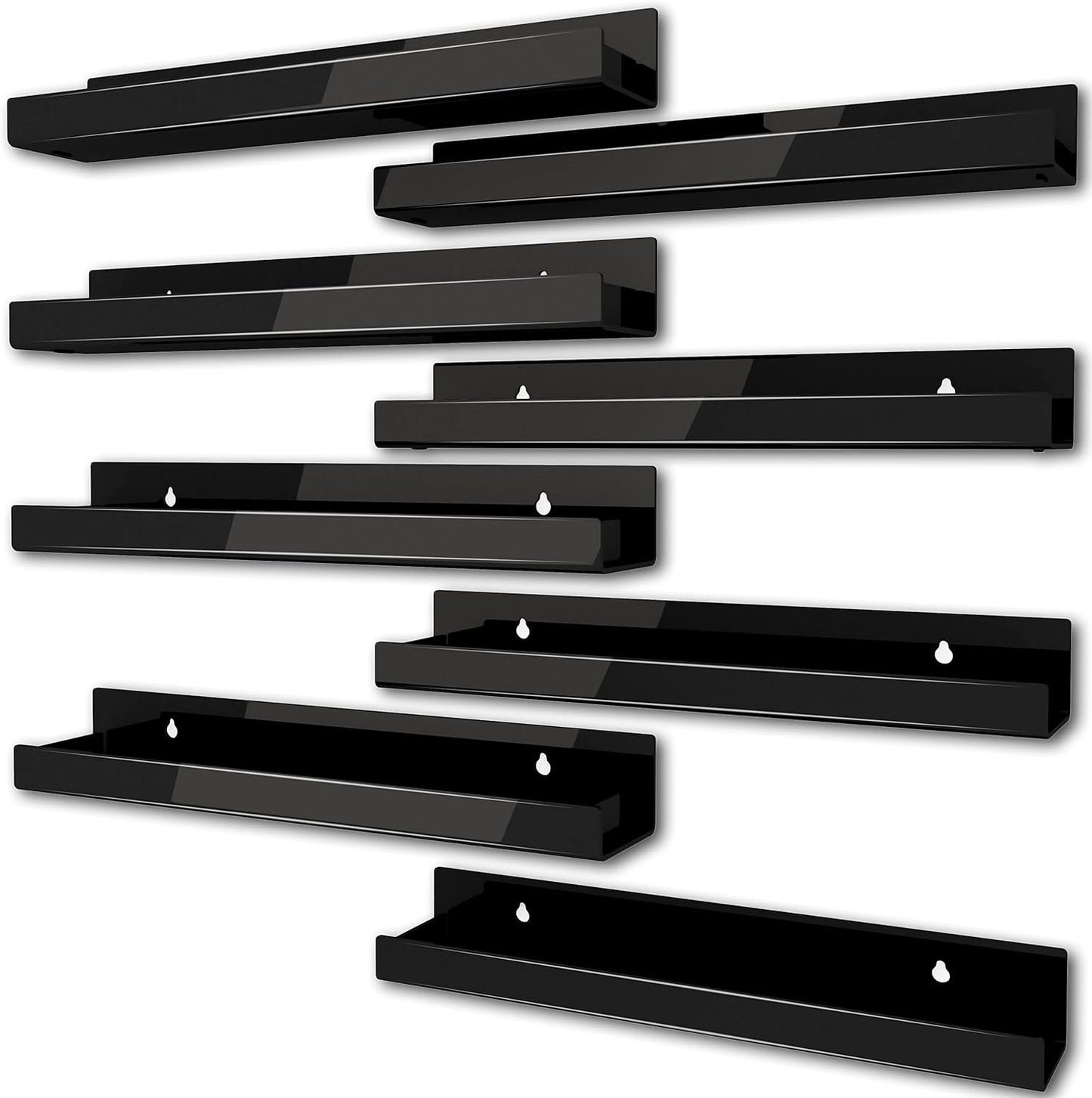 15 Inch Black Acrylic Shelves for Kids Room and More