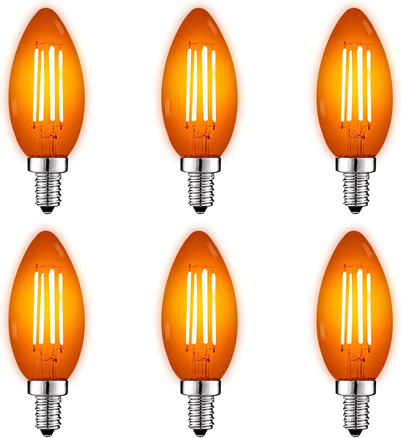 LUXRITE E12 LED Filament Orange Light Bulb for Every Occasion