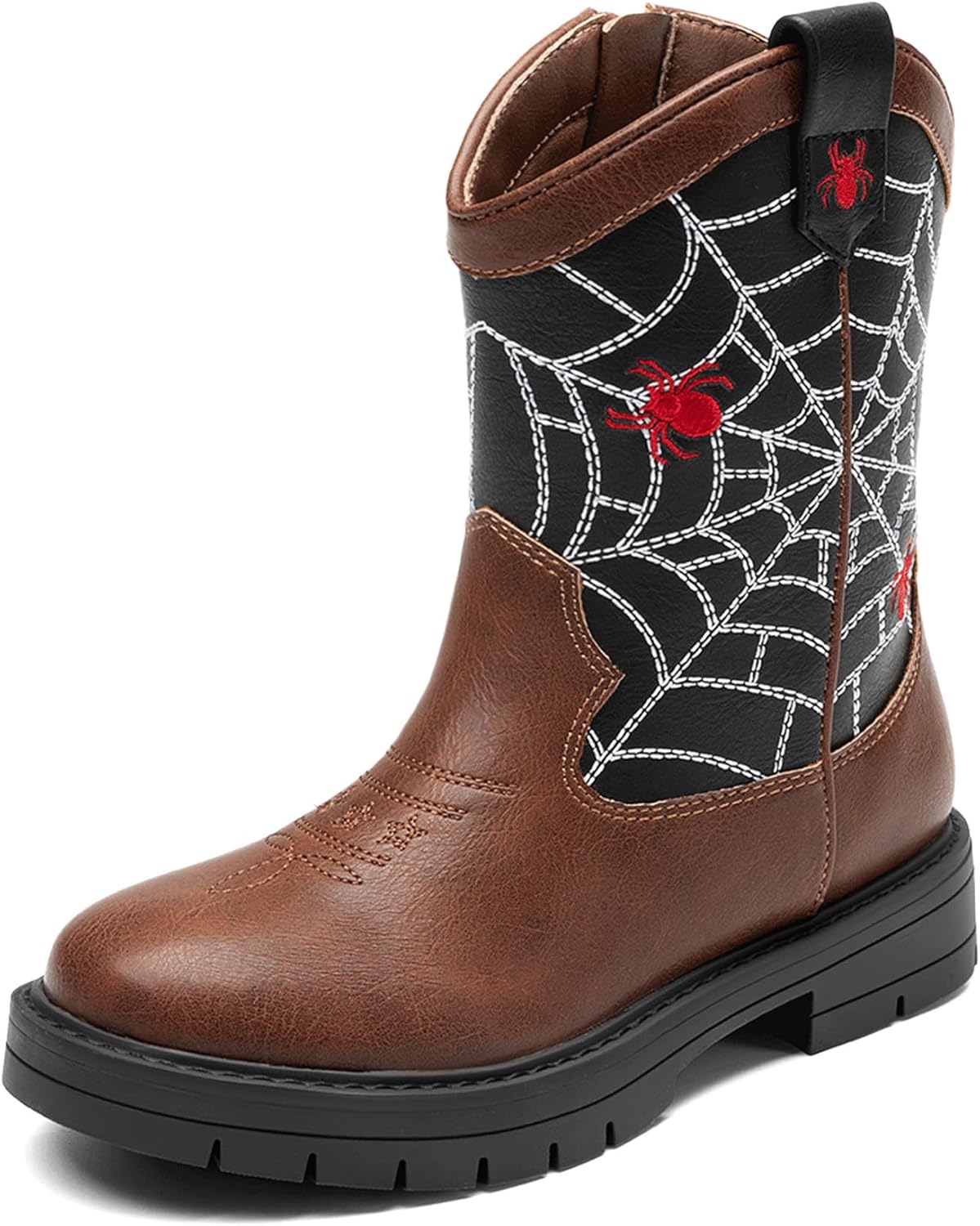DREAM PAIRS Kids Cowboy Boots with Side Zipper for All Occasions