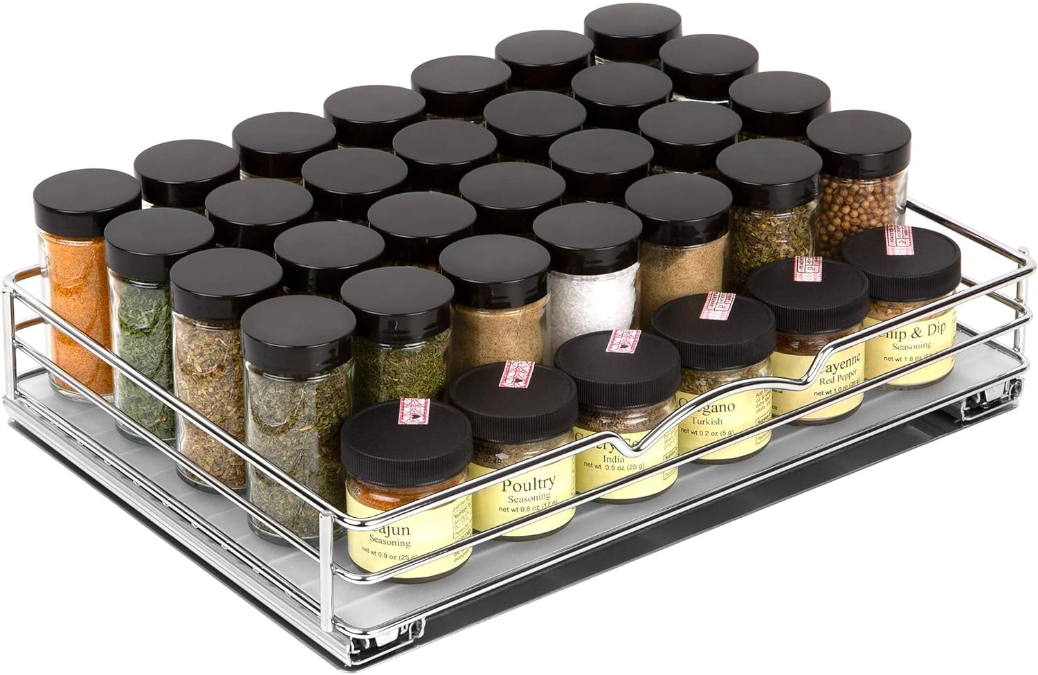 Pull Out Cabinet Organizer for Spices and Cans - Heavy Duty